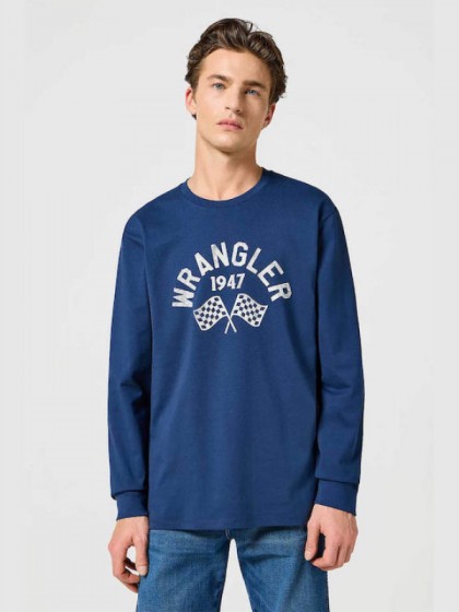 WRANGLER ΜΠΛΟΥΖΑ ΜΕ ΣΤΑΜΠΑ ΜΠΛΕ