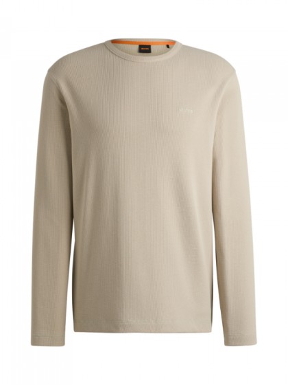 BOSS T-SHIRT MONΟΧΡΩΜΟ ΜΠΕΖ