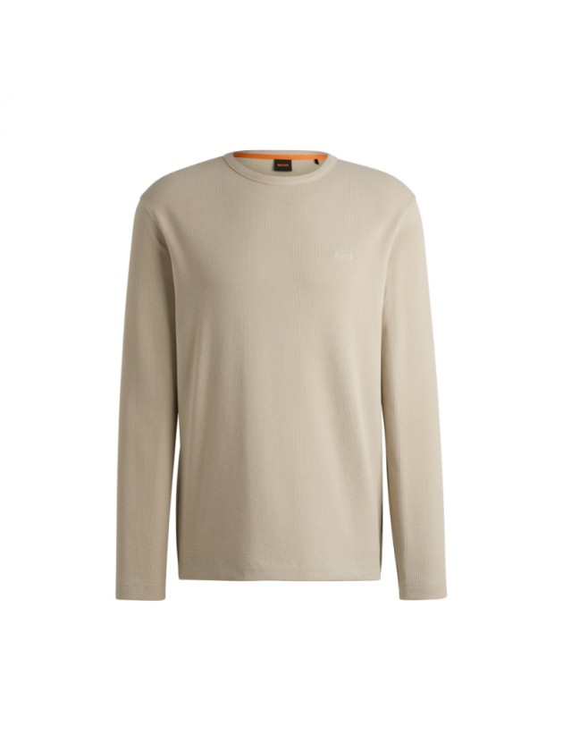 BOSS T-SHIRT MONΟΧΡΩΜΟ ΜΠΕΖ