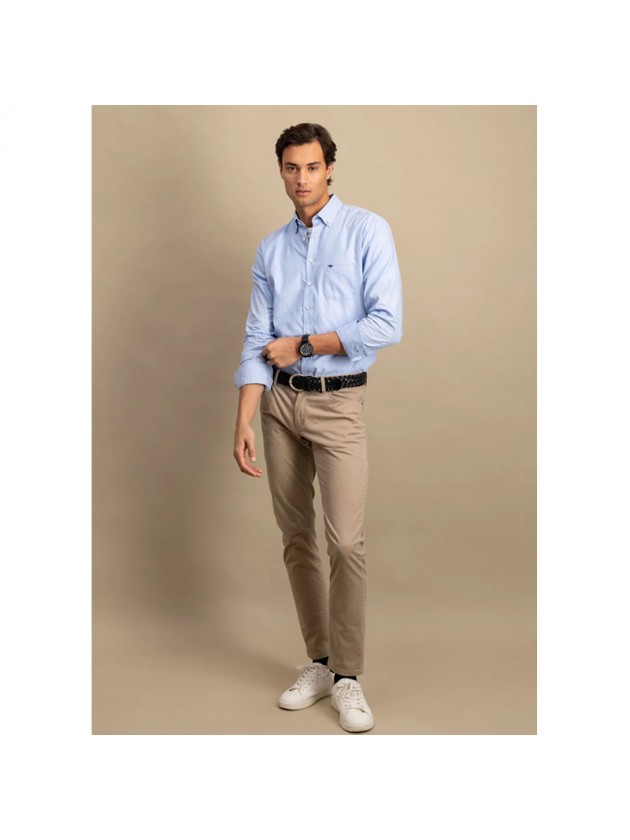 FYNCH-HATTON COTTON SHIRT LIGHT BLUE