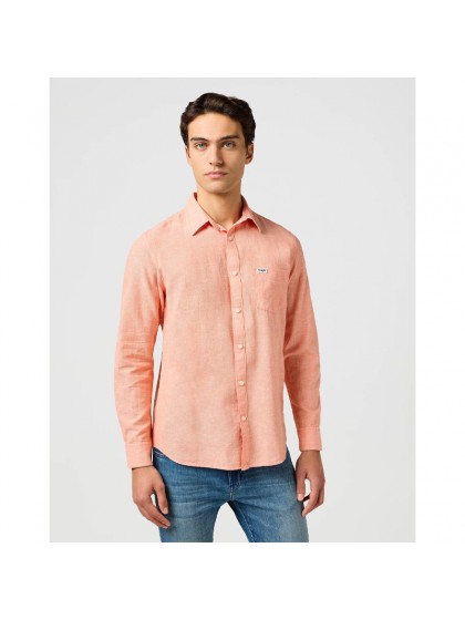 WRANGLER  ΠΟΥΚΑΜΙΣΟ ΜΟΝΟΧΡΩΜΟ ΠΟΡΤΟΚΑΛΙ