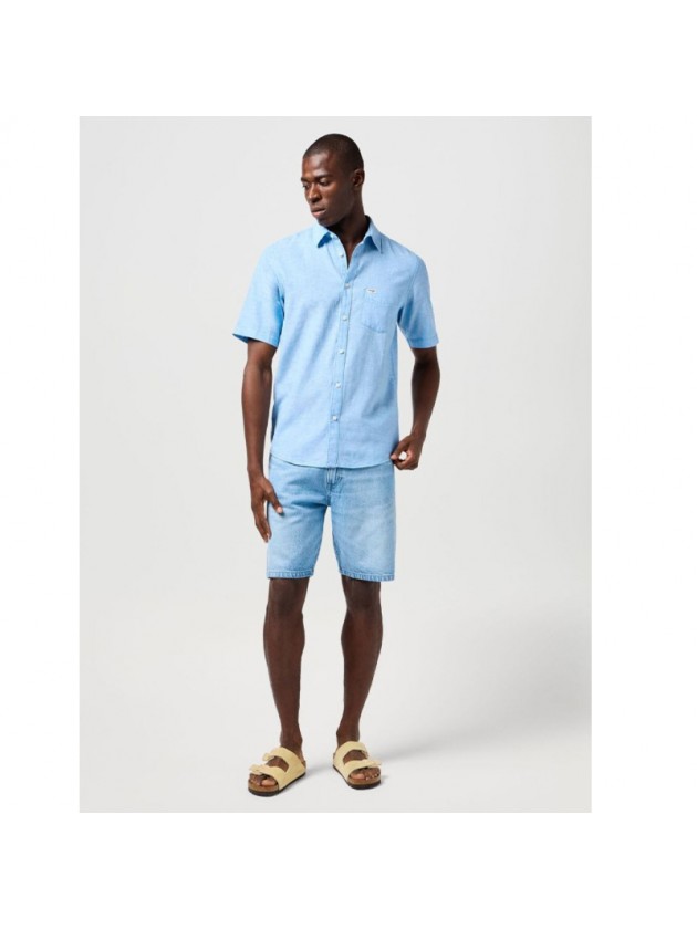 WRANGLER  ΠΟΥΚΑΜΙΣΟ ΜΟΝΟΧΡΩΜΟ ΣΙΕΛ