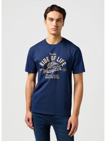 WRANGLER ΜΠΛΟΥΖΑ ΜΕ ΣΤΑΜΠΑ ΜΠΛΕ