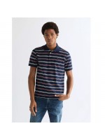WRANGLER STRIPE POLO  T-SHIRT BLUE