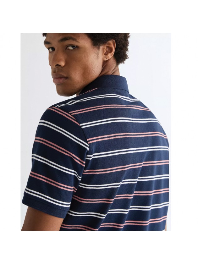 WRANGLER STRIPE POLO  T-SHIRT BLUE