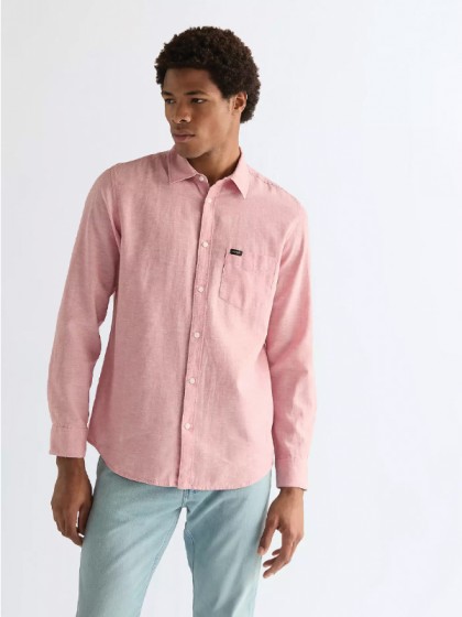 WRANGLER ΠΟΥΚΑΜΙΣΟ ΜΟΝΟΧΡΩΜΟ DUSTY ROSE