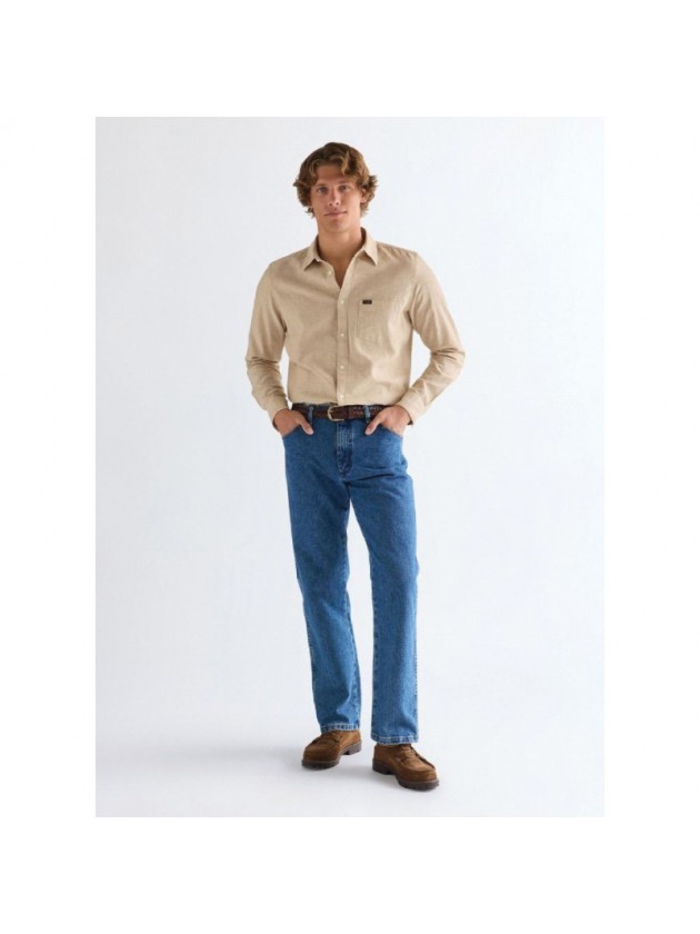 WRANGLER ΠΟΥΚΑΜΙΣΟ ΜΟΝΟΧΡΩΜΟ ΜΠΕΖ